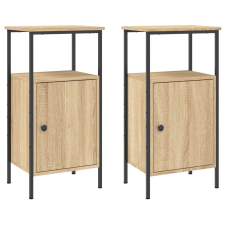 vidaXL 2 db sonoma-tölgyszínű szerelt fa éjjeliszekrény 41x31x80 cm (825926) bútor