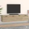 vidaXL 2 db sonoma-tölgyszínű szerelt fa faliszekrény 60x36,5x35 cm
