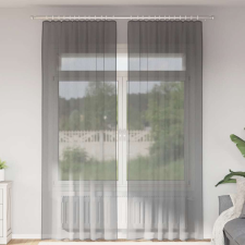 vidaXL 2 db sötétszürke fátyolfüggönyök hurokkal 140x260 cm lakástextília