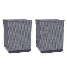 vidaXL 2 db sötétszürke polipropilén növénytartó 30 x 30 x 37 cm (364180) kerti tárolás