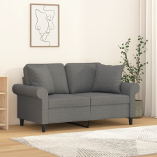 vidaXL 2 db sötétszürke szövet díszpárna 40 x 40 cm lakástextília
