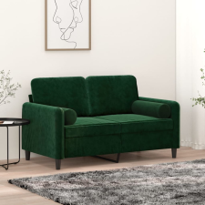 vidaXL 2 db sötétzöld bársony díszpárna Ø15x50 cm lakástextília