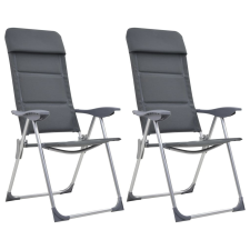 vidaXL 2 db szürke alumínium kempingszék 58 x 69 x 111 cm horgászszék, ágy