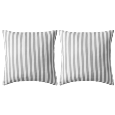 vidaXL 2 db szürke csíkos kültéri párna 45 x cm lakástextília