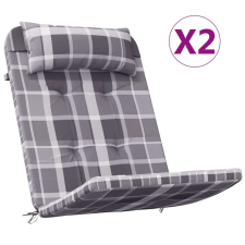 vidaXL 2 db szürke kockás oxford-szövet adirondack-székpárna kerti bútor