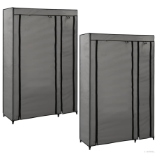 vidaXL 2 db szürke összecsukható szövet ruhásszekrény 110x45x175 cm bútor