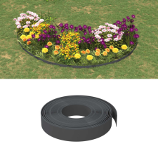 vidaXL 2 db szürke polietilén kerti szegély 10 m x 10 cm kerti dekoráció