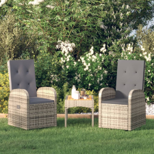 vidaXL 2 db szürke polyrattan dönthető kerti szék párnákkal kerti bútor