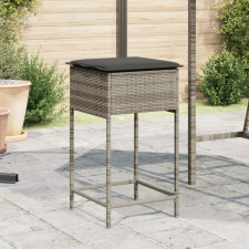 vidaXL 2 db szürke polyrattan kerti bárszék párnával kerti bútor