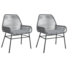 vidaXL 2 db szürke polyrattan kerti szék párnákkal kerti bútor