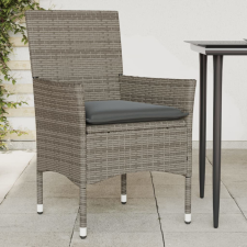 vidaXL 2 db szürke polyrattan kerti szék párnával kerti bútor