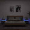vidaXL 2 db szürke sonoma éjjeliszekrény LED-fényekkel 40x39x48,5 cm