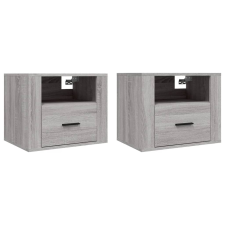 vidaXL 2 db szürke sonoma falra szerelhető éjjeliszekrény 50x36x40 cm (816893) bútor