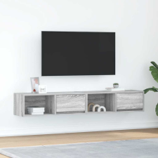vidaXL 2 db szürke sonoma szerelt fa fali TV-szekrény 80x31x25,5 cm bútor