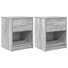vidaXL 2 db szürke sonoma színű éjjeliszekrény fiókkal 40x34x50 cm (858778) bútor