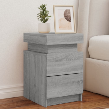 vidaXL 2 db szürke sonoma színű éjjeliszekrény LED-ekkel 35x39x55 cm bútor