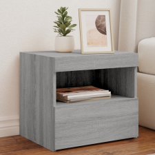 vidaXL 2 db szürke sonoma színű éjjeliszekrény LED-ekkel 50x40x45 cm bútor