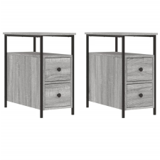 vidaXL 2 db szürke-sonoma színű szerelt fa éjjeliszekrény 30x60x60 cm (826070) bútor