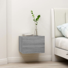 vidaXL 2 db szürke-sonoma színű szerelt fa éjjeliszekrény 40x30x30 cm bútor
