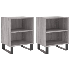 vidaXL 2 db szürke-sonoma színű szerelt fa éjjeliszekrény 40x30x50 cm (826809) bútor