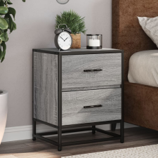 vidaXL 2 db szürke-sonoma színű szerelt fa éjjeliszekrény 40x31x50 cm bútor