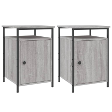 vidaXL 2 db szürke sonoma színű szerelt fa éjjeliszekrény 40x42x60 cm (825870) bútor