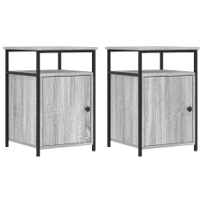 vidaXL 2 db szürke sonoma színű szerelt fa éjjeliszekrény 40x42x60 cm (826040) bútor