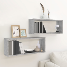 vidaXL 2 db szürke sonoma színű szerelt fa fali kockapolc 60x15x23 cm bútor