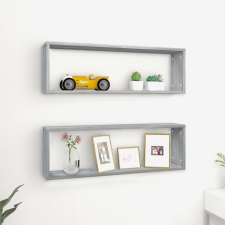vidaXL 2 db szürke sonoma színű szerelt fa fali kockapolc 80x15x26,5cm bútor