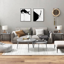 vidaXL 2 db szürke sonoma színű szerelt fa kisasztal 40x40x35 cm bútor
