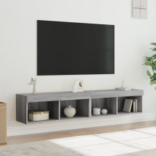 vidaXL 2 db szürke sonoma színű TV-szekrény LED-ekkel 80x30x30 cm bútor