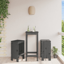 vidaXL 2 db szürke tömör fenyőfa bárszék 40x36x75 cm kerti bútor