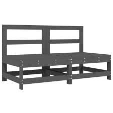 vidaXL 2 db szürke tömör fenyőfa kerti középső kanapé (825515) kerti bútor