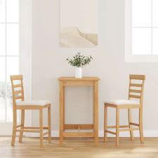 vidaXL 2 db természetes tömörfa gumiból bárszékek párnákkal bútor