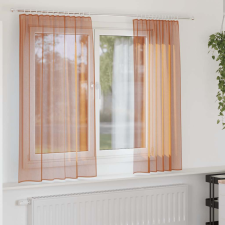 vidaXL 2 db terrakotta fátyolfüggönyök hurokkal 140x175 cm lakástextília
