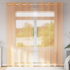 vidaXL 2 db terrakotta színű voile fátyolfüggönyök rojtokkal lakástextília