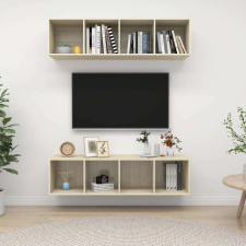 vidaXL 2 db tölgyszínű forgácslap falra szerelhető TV-szekrény bútor