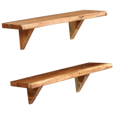 vidaXL 2 db tömör akácfa fali polc 60x20x16 cm bútor