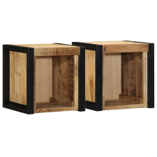 vidaXL 2 db tömör nyers mangófa éjjeliszekrények 40x35x40 cm bútor