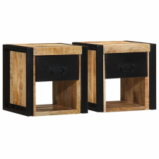 vidaXL 2 db tömör nyers mangófa éjjeliszekrények 40x35x40 cm bútor