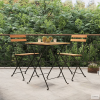 vidaXL 2 db tömör tíkfa és acél összecsukható bisztrószék