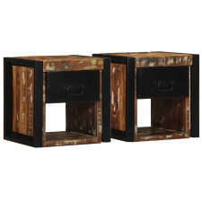 vidaXL 2 db tömör újrahasznosított fa éjjeliszekrények 40x35x40 cm bútor