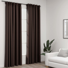 vidaXL 2 db tópszínű vászonhatású sötétítőfüggöny kampókkal 140x245 cm lakástextília