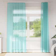 vidaXL 2 db türkizkék fátyolfüggönyök hurokkal 140x225 cm lakástextília