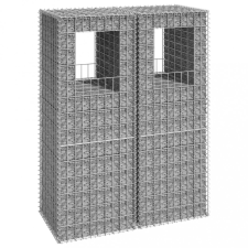 vidaXL 2 db vas gabionkosaras oszlop 50 x 50 x 140 cm építőanyag