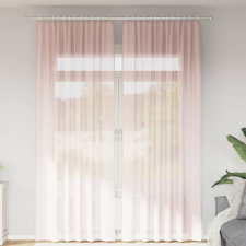 vidaXL 2 db világos rózsaszínű fátyolfüggönyök hurokkal 140x260 cm lakástextília
