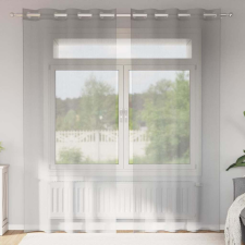 vidaXL 2 db világosszürke fátyolfüggönyök rojtokkal 140x245 cm lakástextília