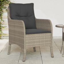 vidaXL 2 db világosszürke polyrattan kerti szék párnával kerti bútor
