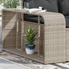 vidaXL 2 db világosszürke polyrattan tárolópolc kerti bútor