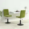 vidaXL 2 db világoszöld bársony forgó étkezőszék